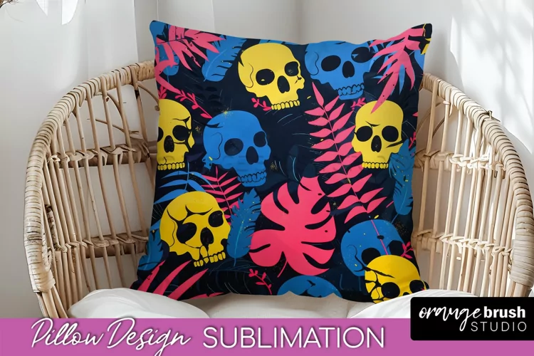 Neon Halloween Pillow Sublimation - Spooky Pillow Cover