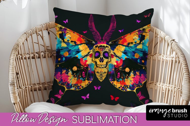Neon Halloween Pillow Sublimation - Spooky Pillow Cover example image 1