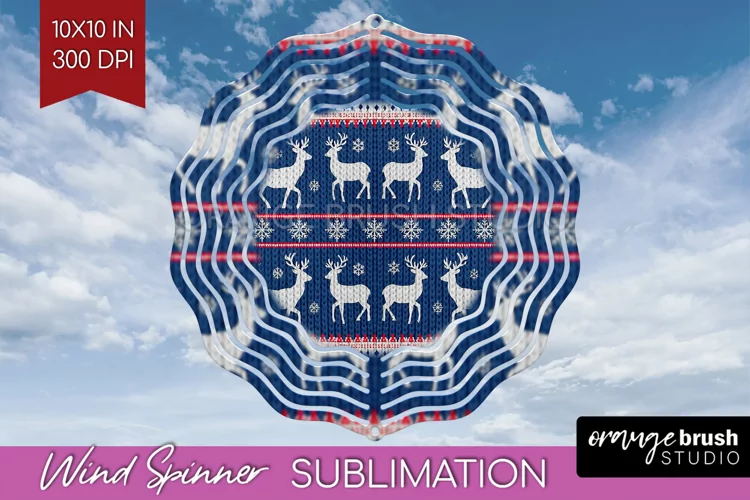 Nordic Christmas Wind Spinner Sublimation PNG