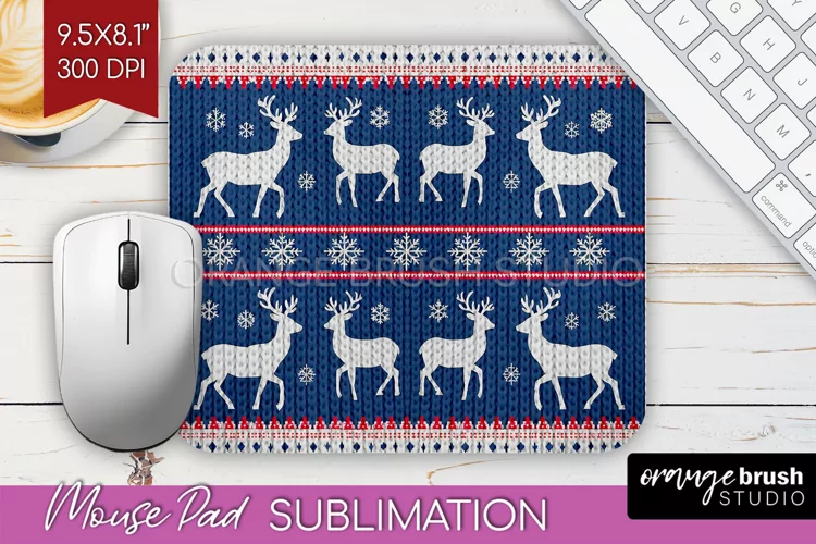 Nordic Christmas Mouse Pad Sublimation - Winter Mousepad PNG
