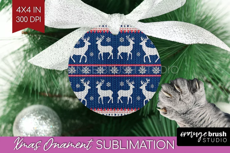 Nordic Christmas Ornament PNG - Winter Pattern Sublimation