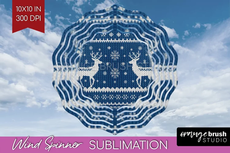 Nordic Christmas Wind Spinner Sublimation PNG