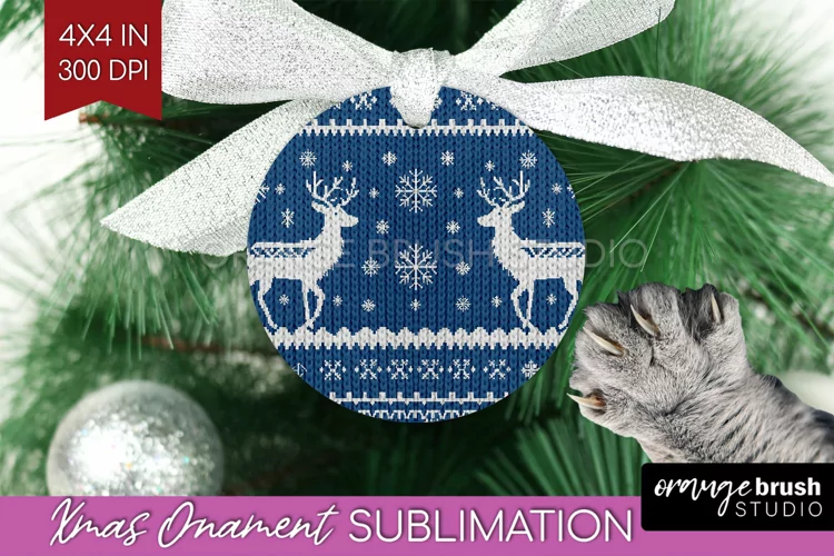 Nordic Christmas Ornament PNG - Winter Pattern Sublimation