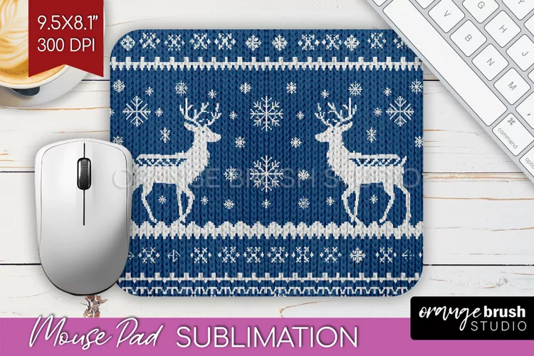 Nordic Christmas Mouse Pad Sublimation - Winter Mousepad PNG