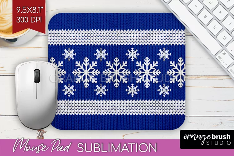 Nordic Christmas Mouse Pad Sublimation - Winter Mousepad PNG