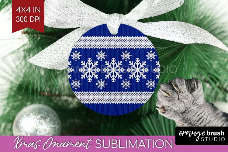 Nordic Christmas Ornament PNG - Winter Pattern Sublimation