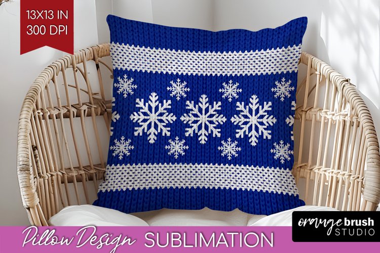 Nordic Christmas Pillow Sublimation - Winter Pillow Cover example image 1