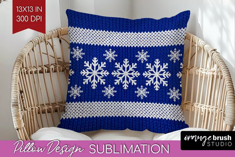 Nordic Christmas Pillow Sublimation - Winter Pillow Cover