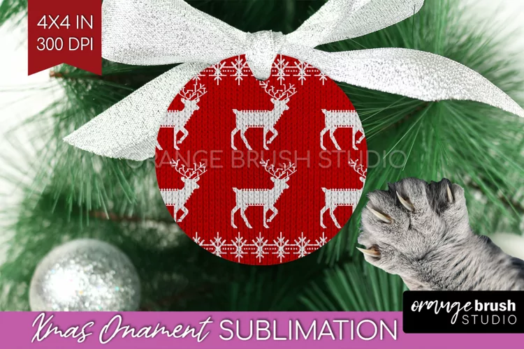 Nordic Christmas Ornament PNG - Winter Pattern Sublimation
