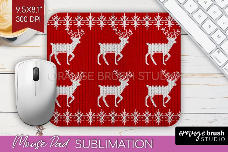 Nordic Christmas Mouse Pad Sublimation - Winter Mousepad PNG