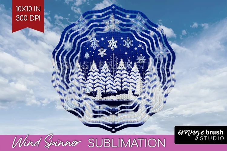 Nordic Christmas Wind Spinner Sublimation PNG
