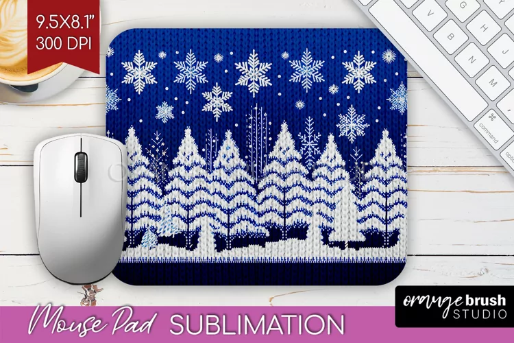Nordic Christmas Mouse Pad Sublimation - Winter Mousepad PNG