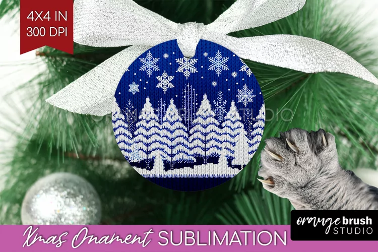 Nordic Christmas Ornament PNG - Winter Pattern Sublimation