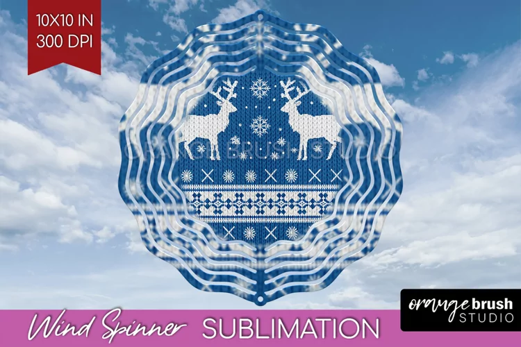 Nordic Christmas Wind Spinner Sublimation PNG