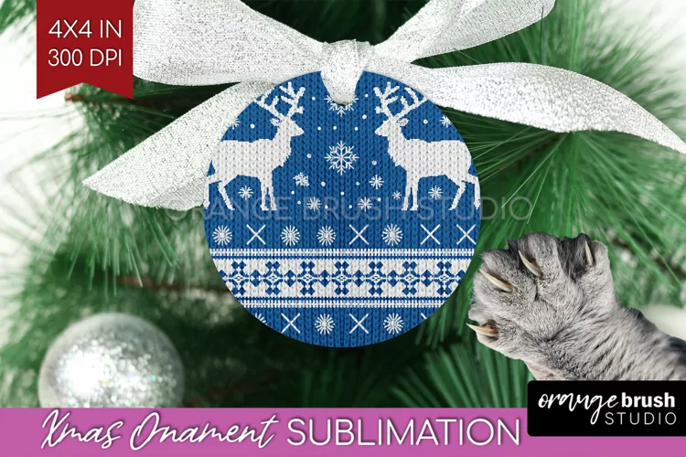 Nordic Christmas Ornament PNG - Winter Pattern Sublimation