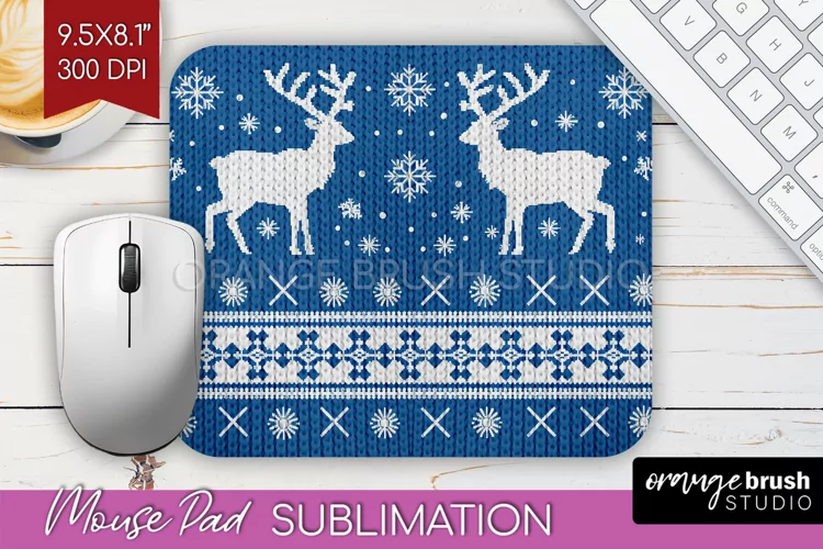 Nordic Christmas Mouse Pad Sublimation - Winter Mousepad PNG