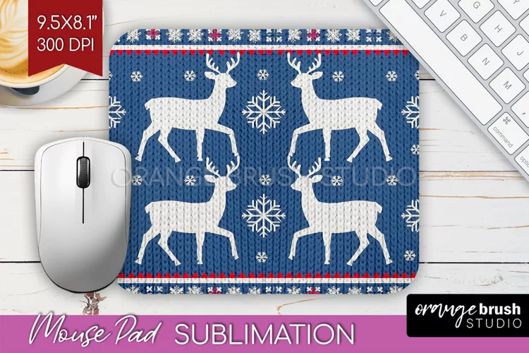 Nordic Christmas Mouse Pad Sublimation - Winter Mousepad PNG