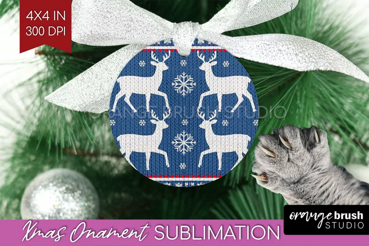 Nordic Christmas Ornament PNG - Winter Pattern Sublimation