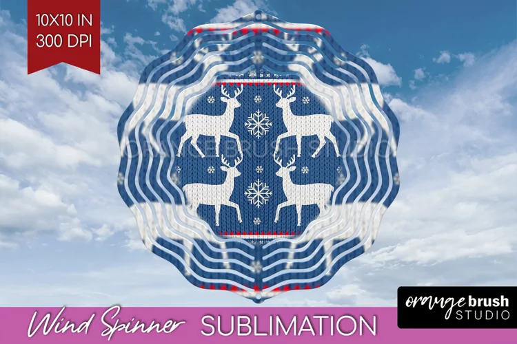 Nordic Christmas Wind Spinner Sublimation PNG