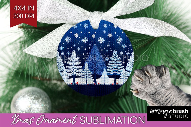 Nordic Christmas Ornament PNG - Winter Pattern Sublimation example image 1