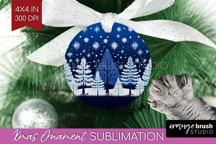 Nordic Christmas Ornament PNG - Winter Pattern Sublimation