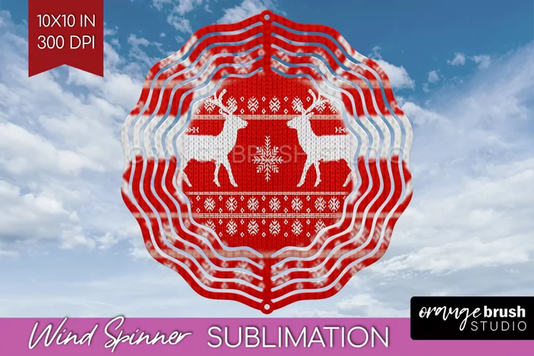 Nordic Christmas Wind Spinner Sublimation PNG