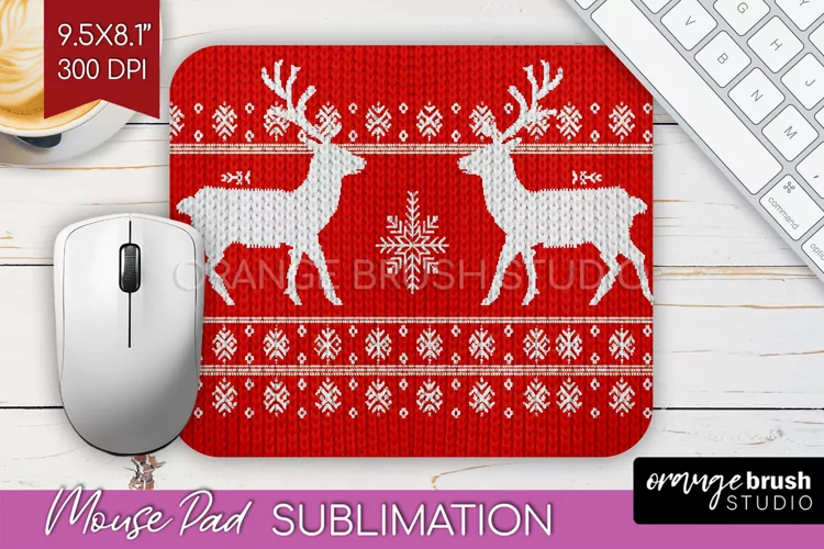 Nordic Christmas Mouse Pad Sublimation - Winter Mousepad PNG