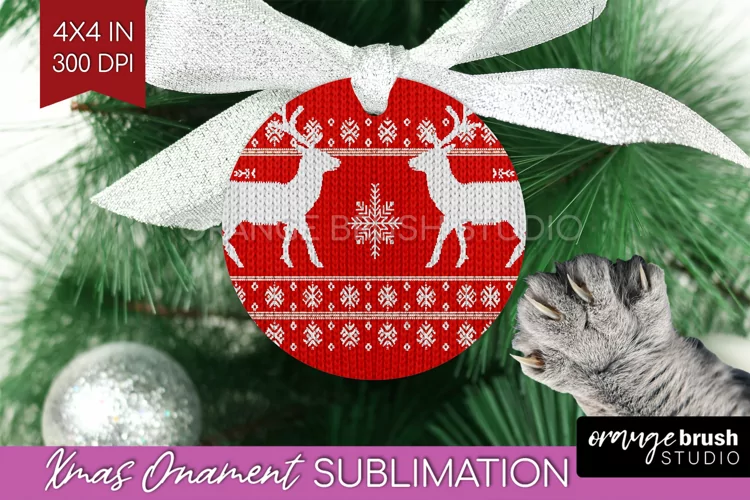 Nordic Christmas Ornament PNG - Winter Pattern Sublimation