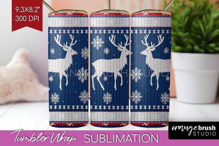 Nordic Christmas Tumbler Wrap - Winter Tumbler PNG