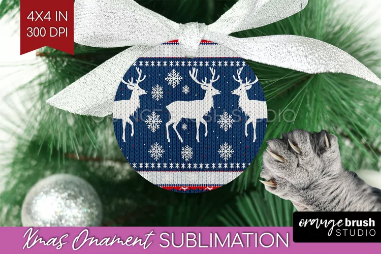 Nordic Christmas Ornament PNG - Winter Pattern Sublimation