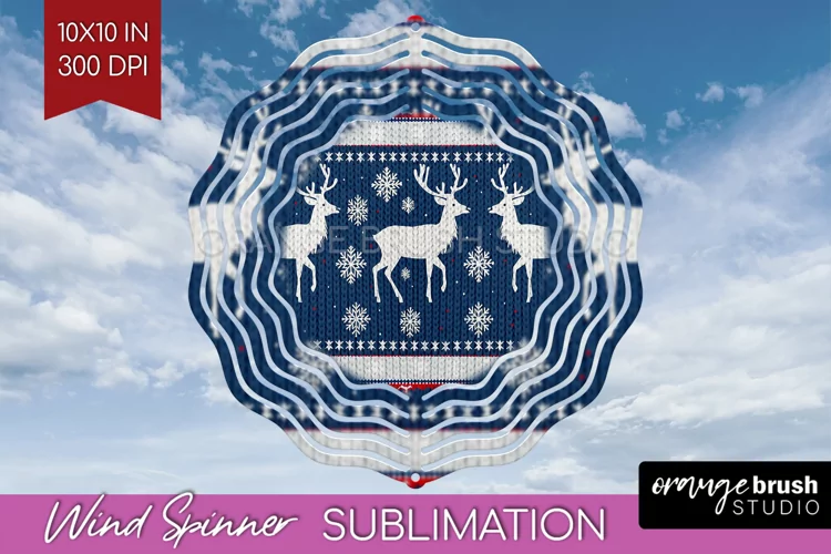 Nordic Christmas Wind Spinner Sublimation PNG