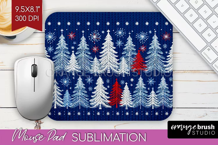 Nordic Christmas Mouse Pad Sublimation - Winter Mousepad PNG
