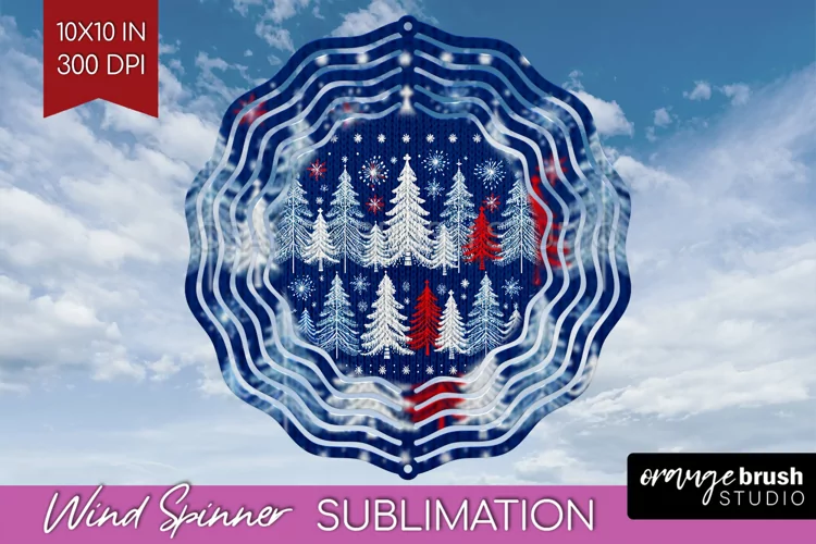 Nordic Christmas Wind Spinner Sublimation PNG