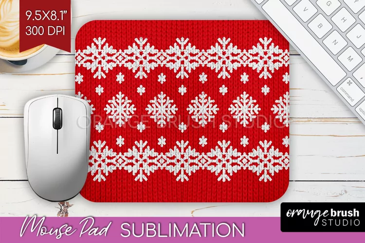 Nordic Christmas Mouse Pad Sublimation - Winter Mousepad PNG