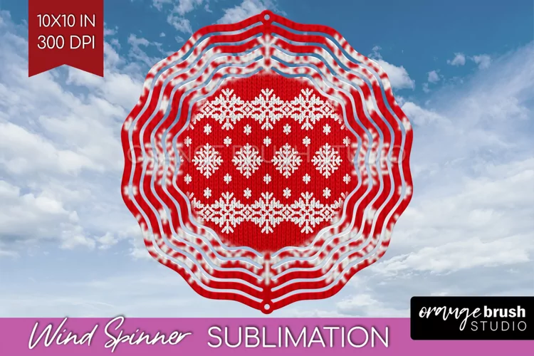 Nordic Christmas Wind Spinner Sublimation PNG