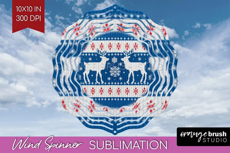 Nordic Christmas Wind Spinner Sublimation PNG