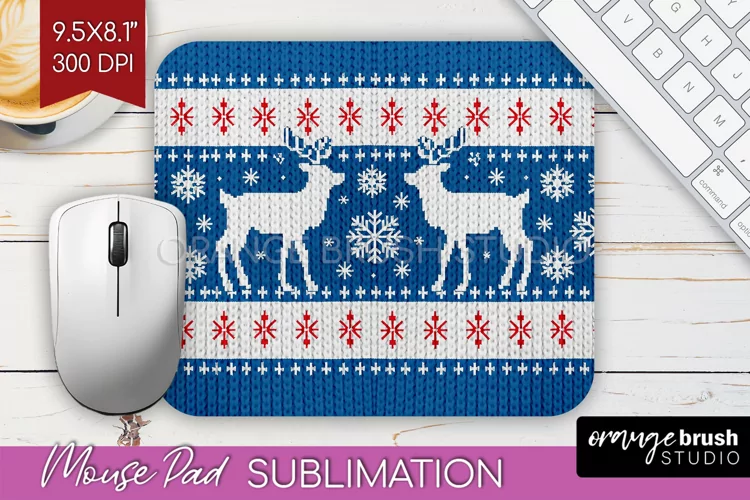 Nordic Christmas Mouse Pad Sublimation - Winter Mousepad PNG