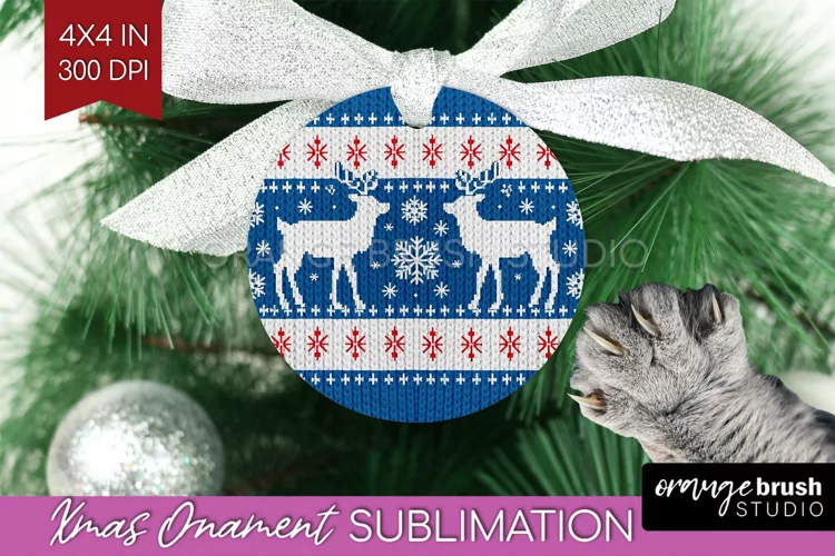 Nordic Christmas Ornament PNG - Winter Pattern Sublimation