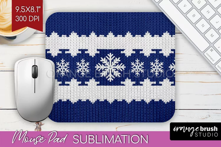 Nordic Christmas Mouse Pad Sublimation - Winter Mousepad PNG