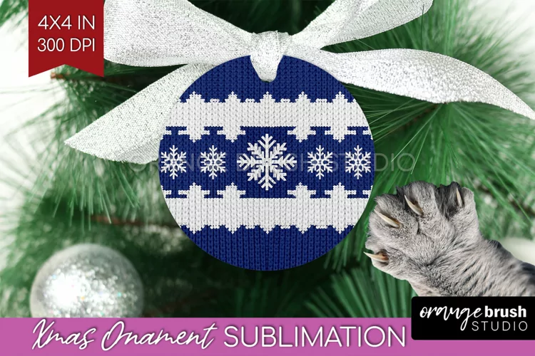 Nordic Christmas Ornament PNG - Winter Pattern Sublimation