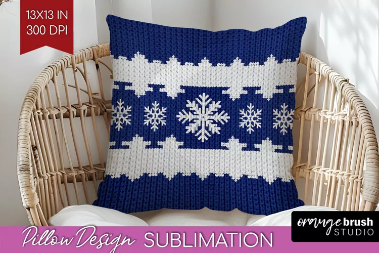 Nordic Christmas Pillow Sublimation - Winter Pillow Cover