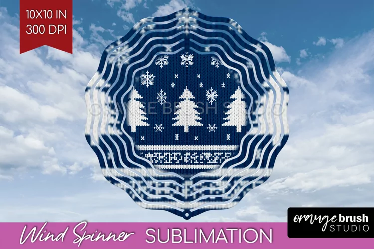 Nordic Christmas Wind Spinner Sublimation PNG