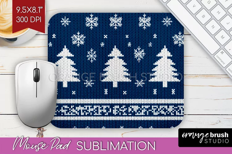 Nordic Christmas Mouse Pad Sublimation - Winter Mousepad PNG