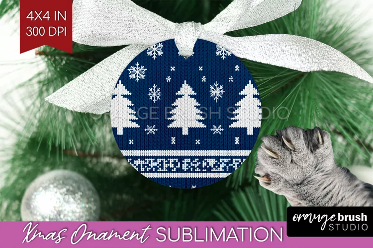 Nordic Christmas Ornament PNG - Winter Pattern Sublimation