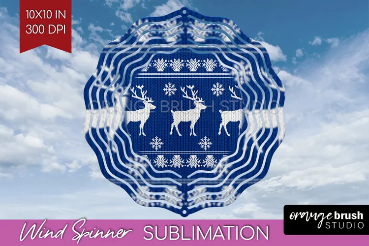 Nordic Christmas Wind Spinner Sublimation PNG