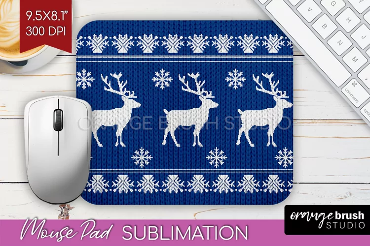 Nordic Christmas Mouse Pad Sublimation - Winter Mousepad PNG