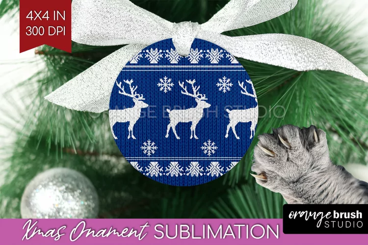 Nordic Christmas Ornament PNG - Winter Pattern Sublimation