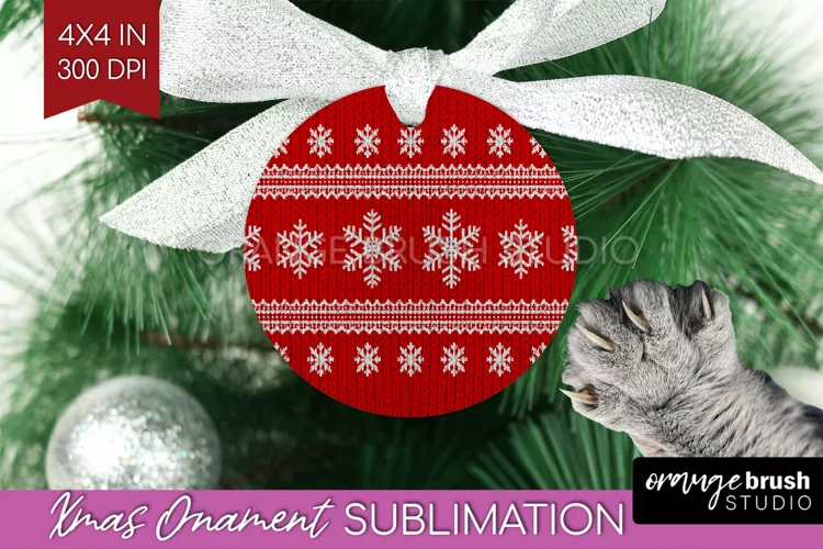 Nordic Christmas Ornament PNG - Winter Pattern Sublimation