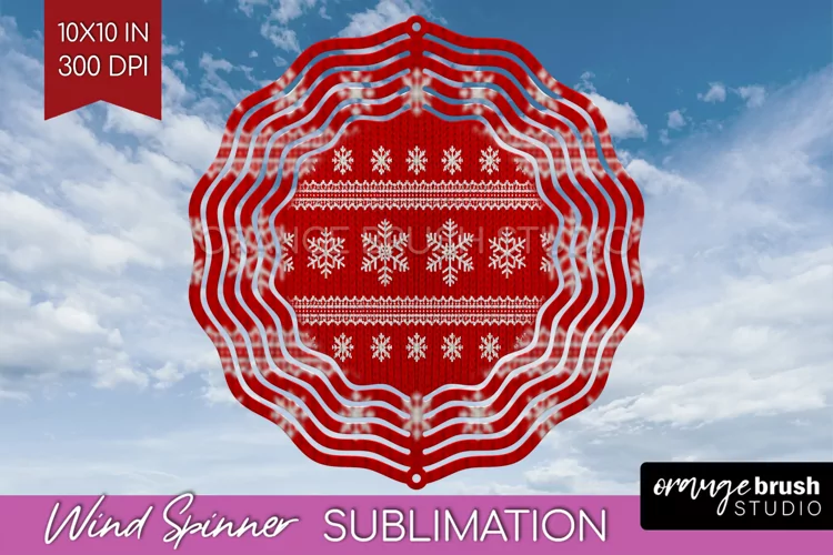 Nordic Christmas Wind Spinner Sublimation PNG