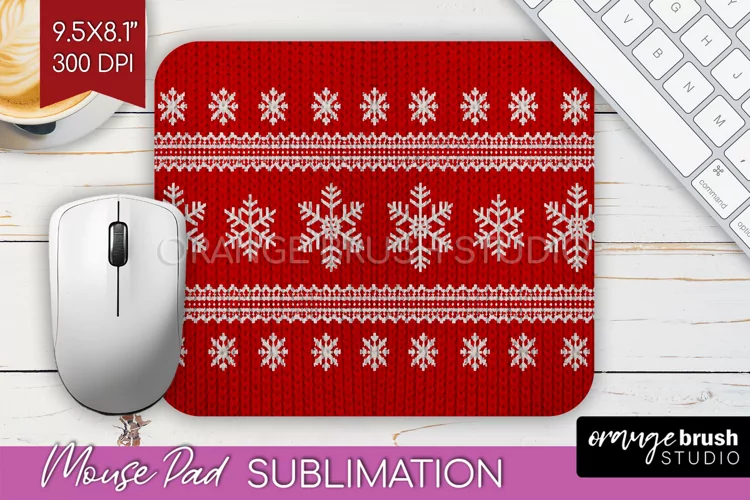 Nordic Christmas Mouse Pad Sublimation - Winter Mousepad PNG